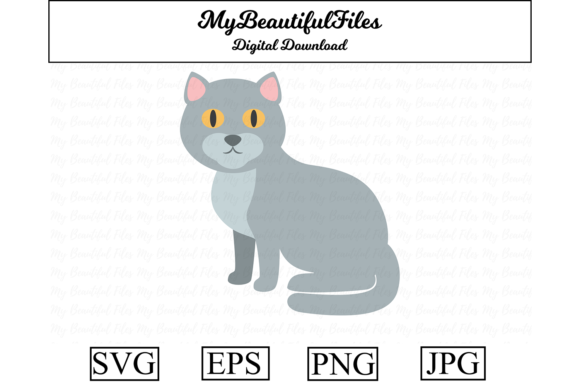 British Cat Clipart Illustration