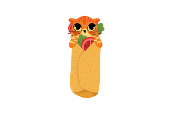 Burrito Cat Embroidery Design