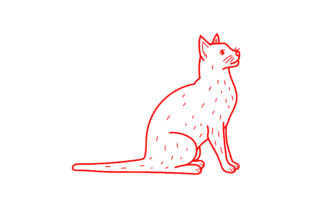 Cat Antique Redwork