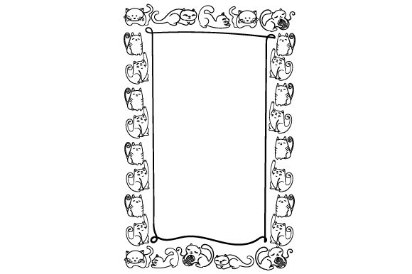 Cat Border Embroidery Design