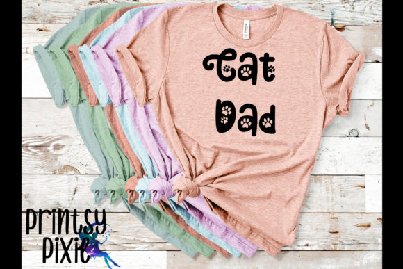 Cat Dad in Paw Print Font