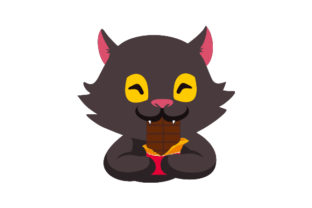 Cat Eating Chocolate Bar