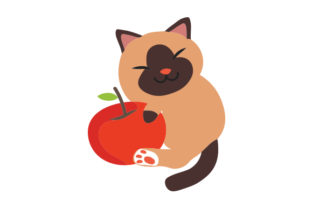 Cat Hugging Apple