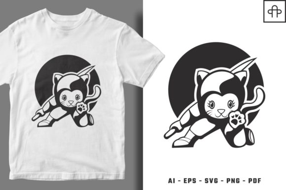 CAT NINJA Black and White