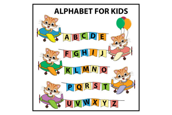 Cat on the Plane with Alphabet Letters