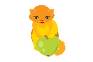 Cat Playing with an Apple