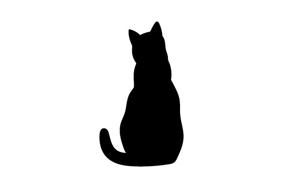 Cat Silhouette from Behind