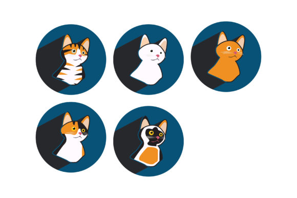 Cat Vector with Blue Background Bundle