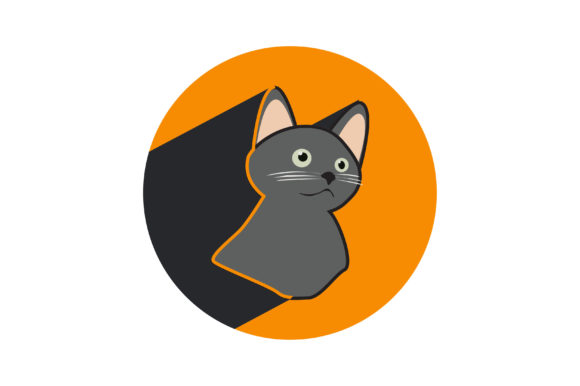 Cat Vector with Orange Background