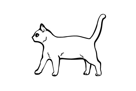 Cat Walking Embroidery Design