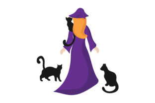 Cat Witch Embroidery Design