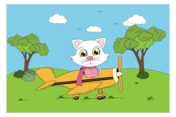 Cute Cat in the Plane