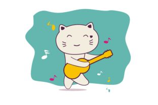 Cute Kitten Cartoon Illustration