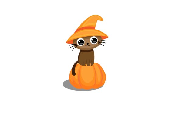 Halloween Cat Cute Vector Illustration