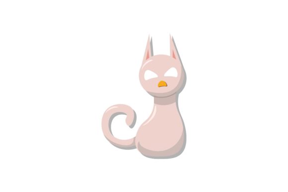 Halloween Pink Cat Illustration Vector