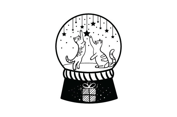 Kitten Snowglobe Embroidery Design