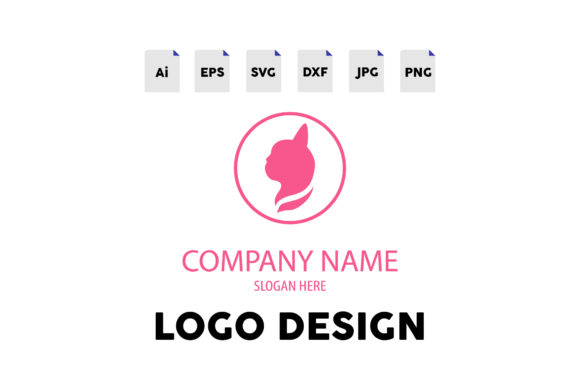 Logo Petshop Cat Pink Circle