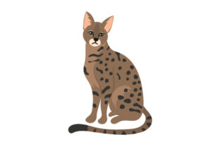 Savannah Cat Embroidery Design