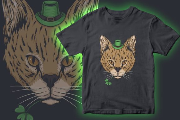 Serval Cat St. Patrick's Day